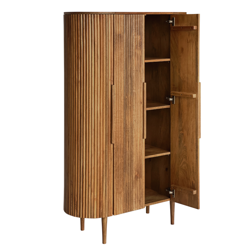 Table4U :: Ida linen chest, height 160 cm, mango wood