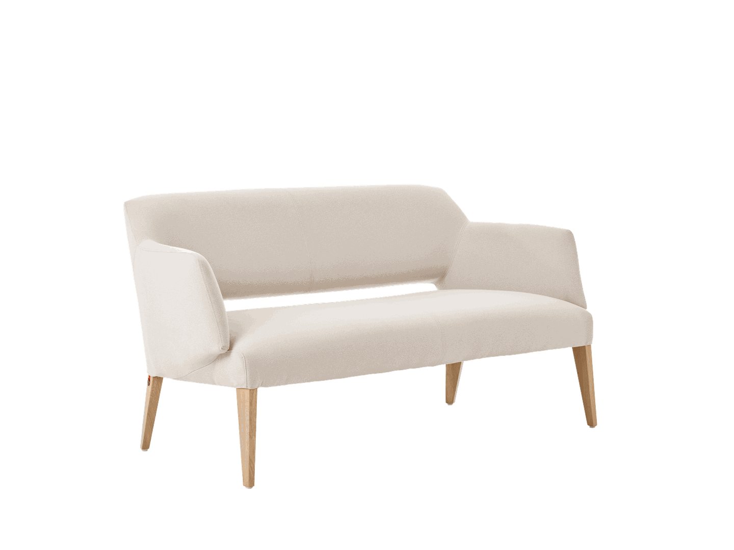 Mobitec :: Lena upholstered sofa, width 152 cm, beige, wooden legs