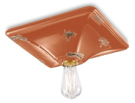 Ferroluce :: Lampa sufitowa / plafon Vintage pomarańczowy szer. 31 cm
