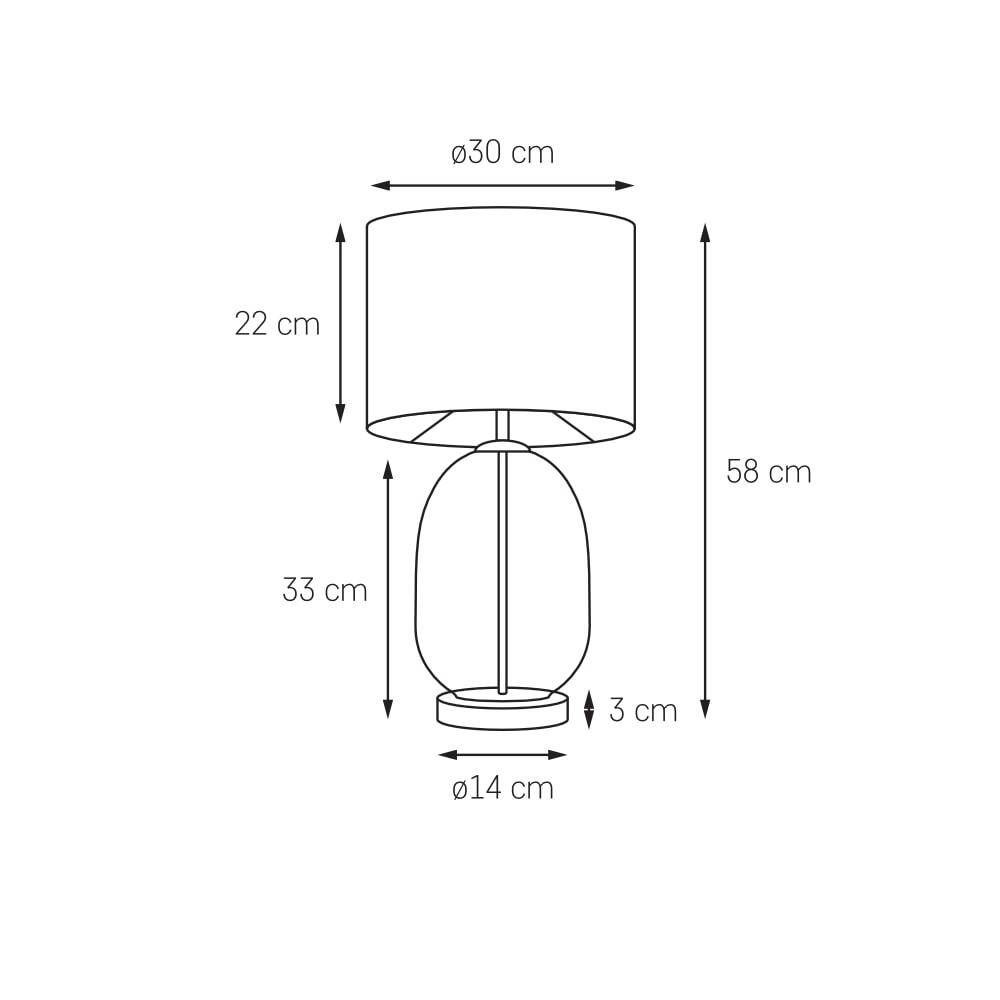 Kaspa :: Salvador Black table lamp, graphite and black, height 55 cm