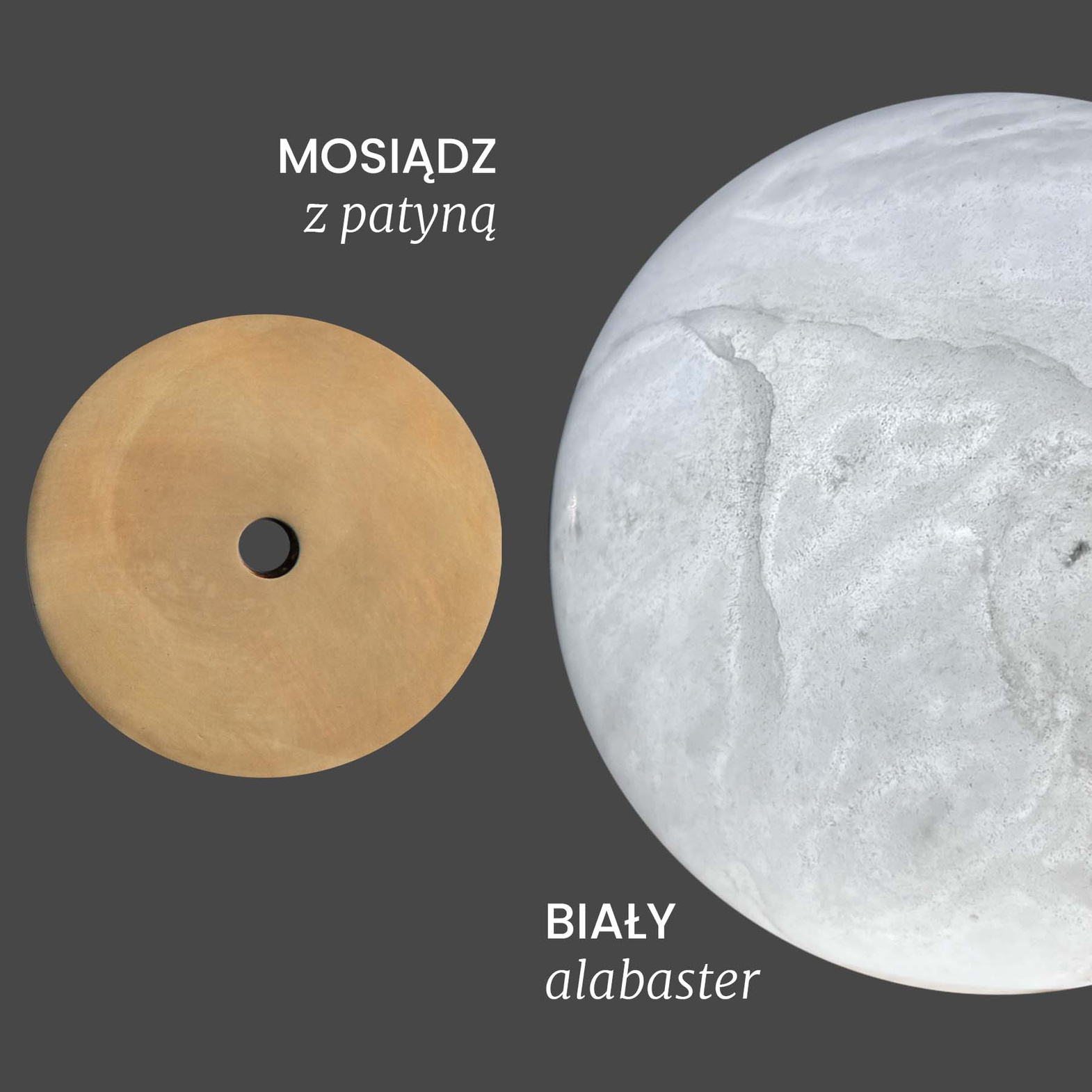 Embassy Interiors :: Eos alabaster wall lamp / sconce, diameter 30 cm, white alabaster / brass with patina