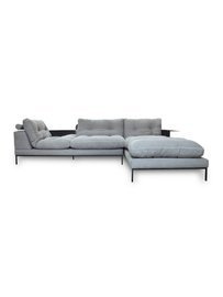 Nordic Line :: Ecksofa / Ecke gepolstert Study Rechts 306x87x203 cm grau