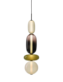 Bomma :: Lampa wisząca Pebbles wys. 118,2 cm czarno-oliwkowa