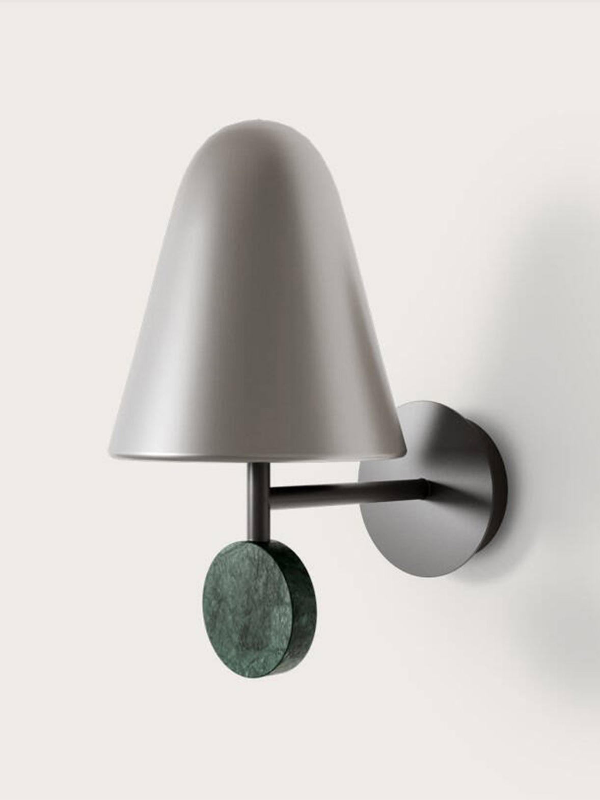 Aromas :: Stor wall lamp / sconce, width 17 cm, black-nickel plated, green marble