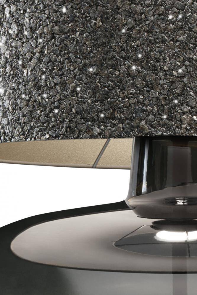 Kaspa :: Sawa Stone table lamp, graphite transparent base, height 44 cm