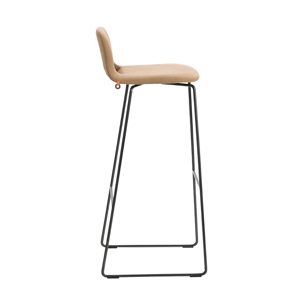 Mobitec :: Krzesło barowe / hoker tapicerowany Pamp C17 wys. 102 cm beżowy nogi metalowe