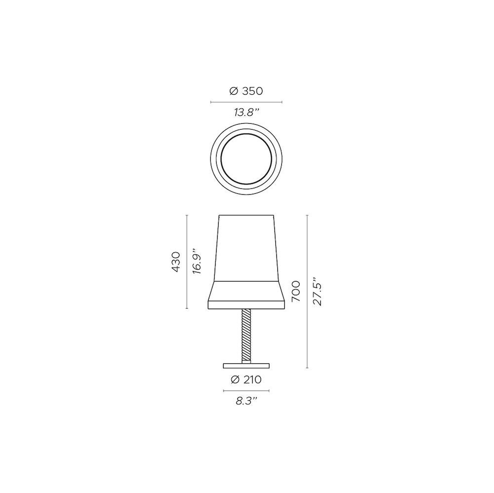 Contardi :: Tischlampe aus Metall Audrey Ta Large Höhe 70 cm weiß