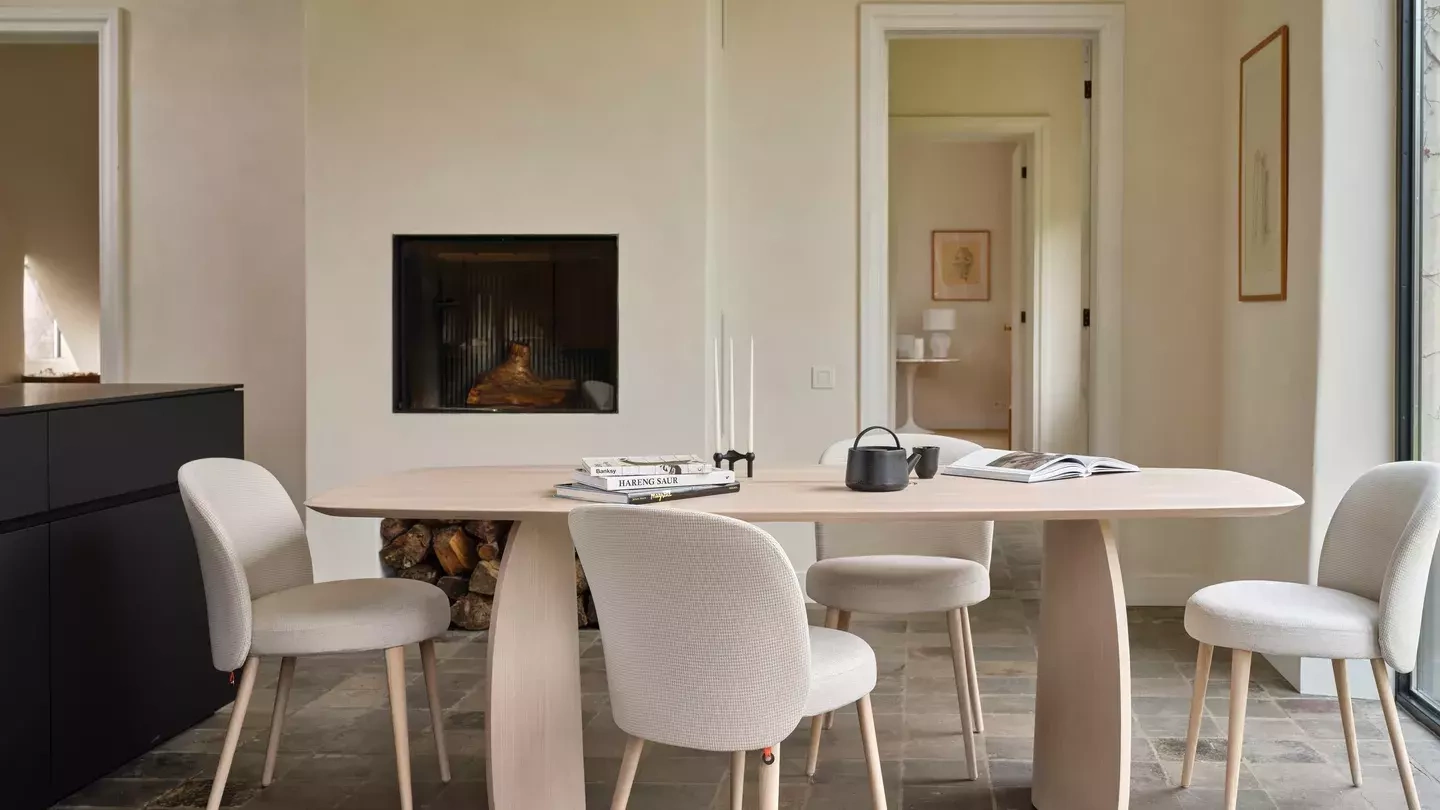 Mobitec :: Neo C01 gray upholstered chair on wooden legs, width 51 cm