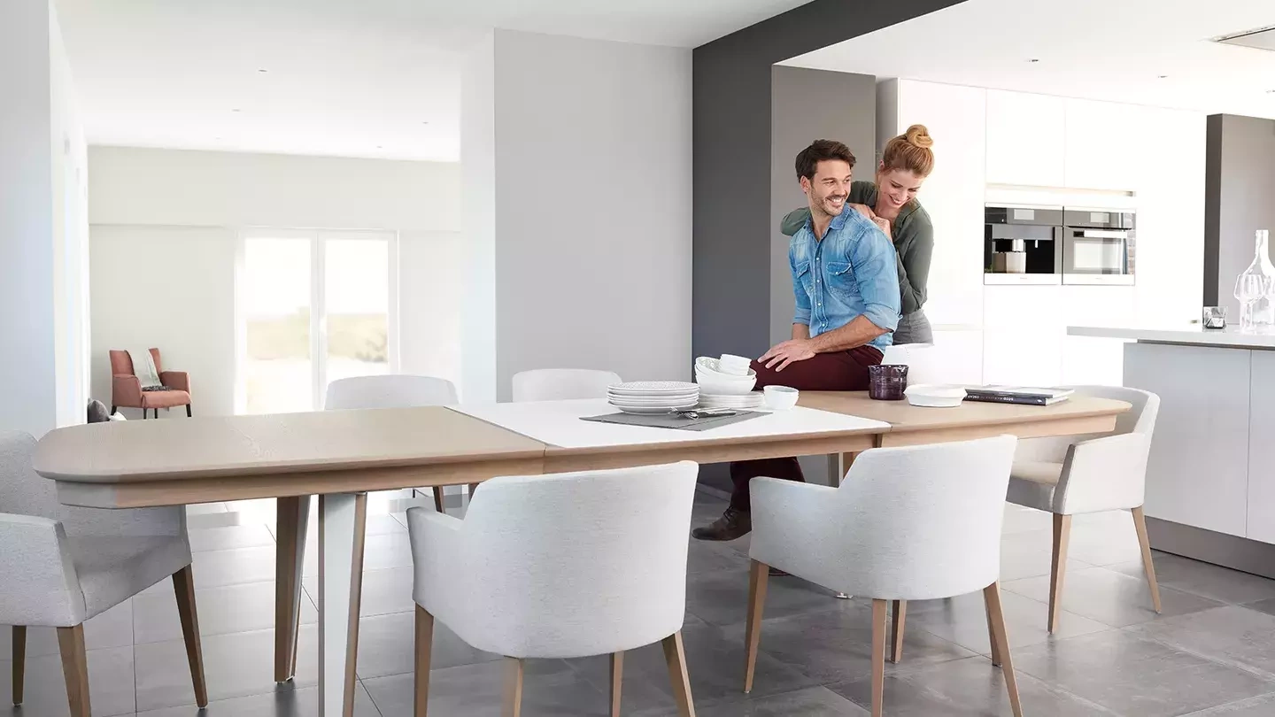 Mobitec :: Colibri C01 upholstered chair, gray, with armrests, 61 cm wide, wooden legs