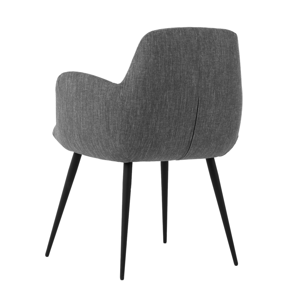 Mobitec :: Mood 101 upholstered chair, gray, with armrests, 61 cm wide, metal legs