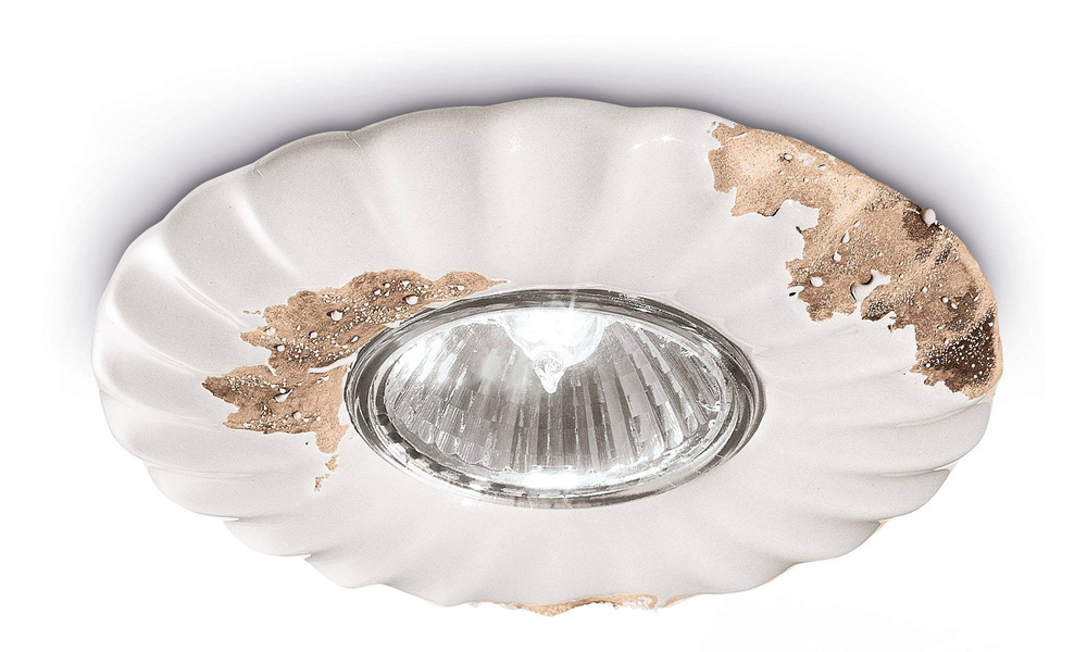 Ferroluce :: Vintage white recessed lamp, diameter 12 cm