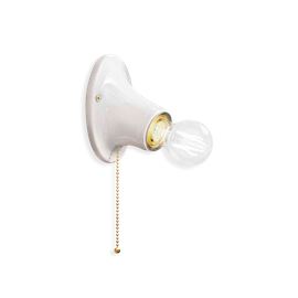 Ferroluce :: Lampa ścienna / kinkiet biały z włącznikiem śr. 9 cm