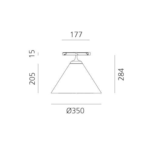 Artemide :: Hängelampe aus Metall Look at Me Cone Track Durchmesser 35 cm schwarz