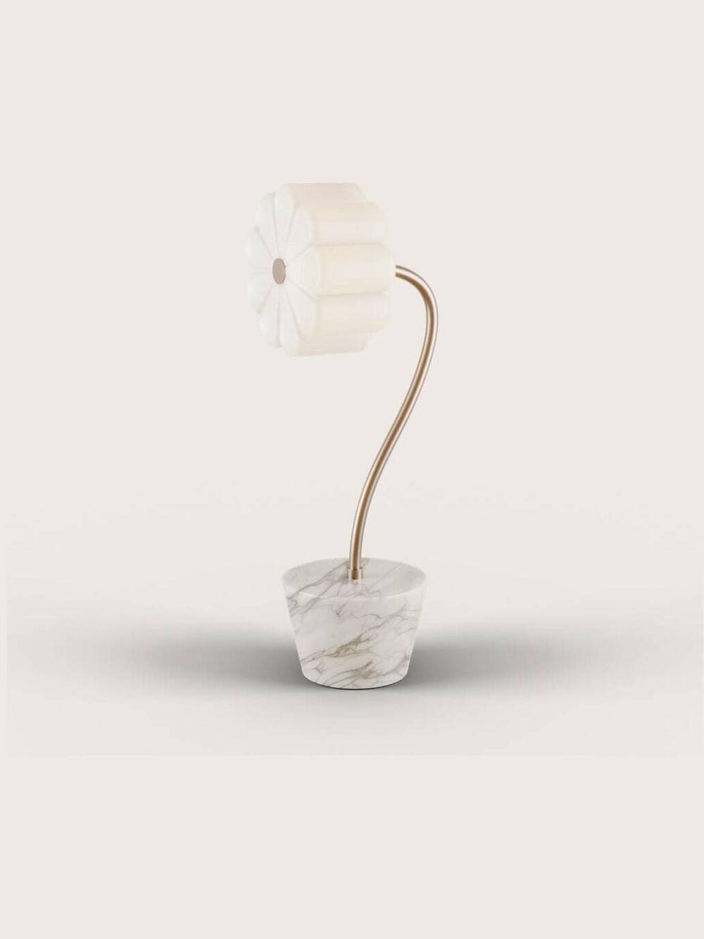 Aromas :: Flow Tischleuchte, Höhe 60 cm, Gold/Weißer Marmor