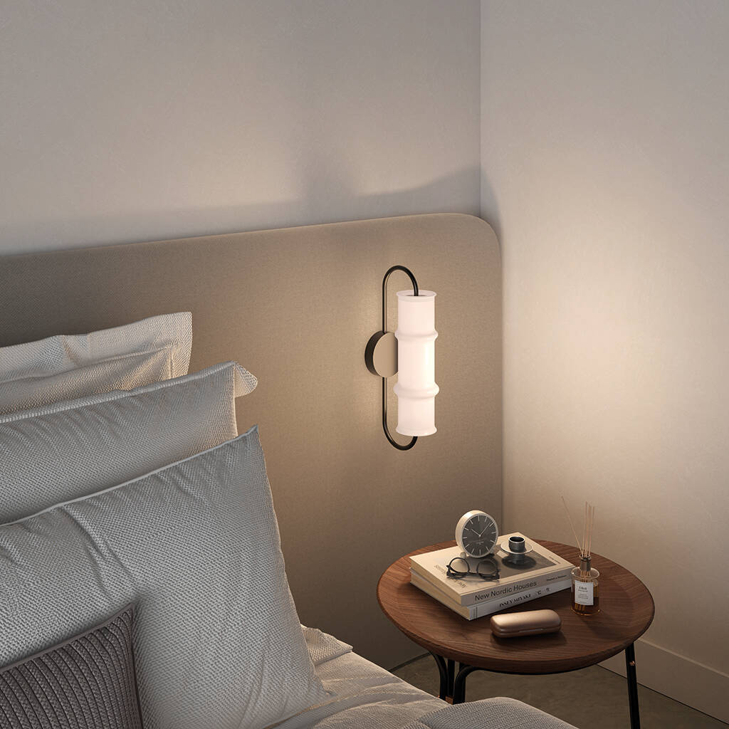 Aromas :: Canna wall lamp / sconce, height 41 cm, white and black