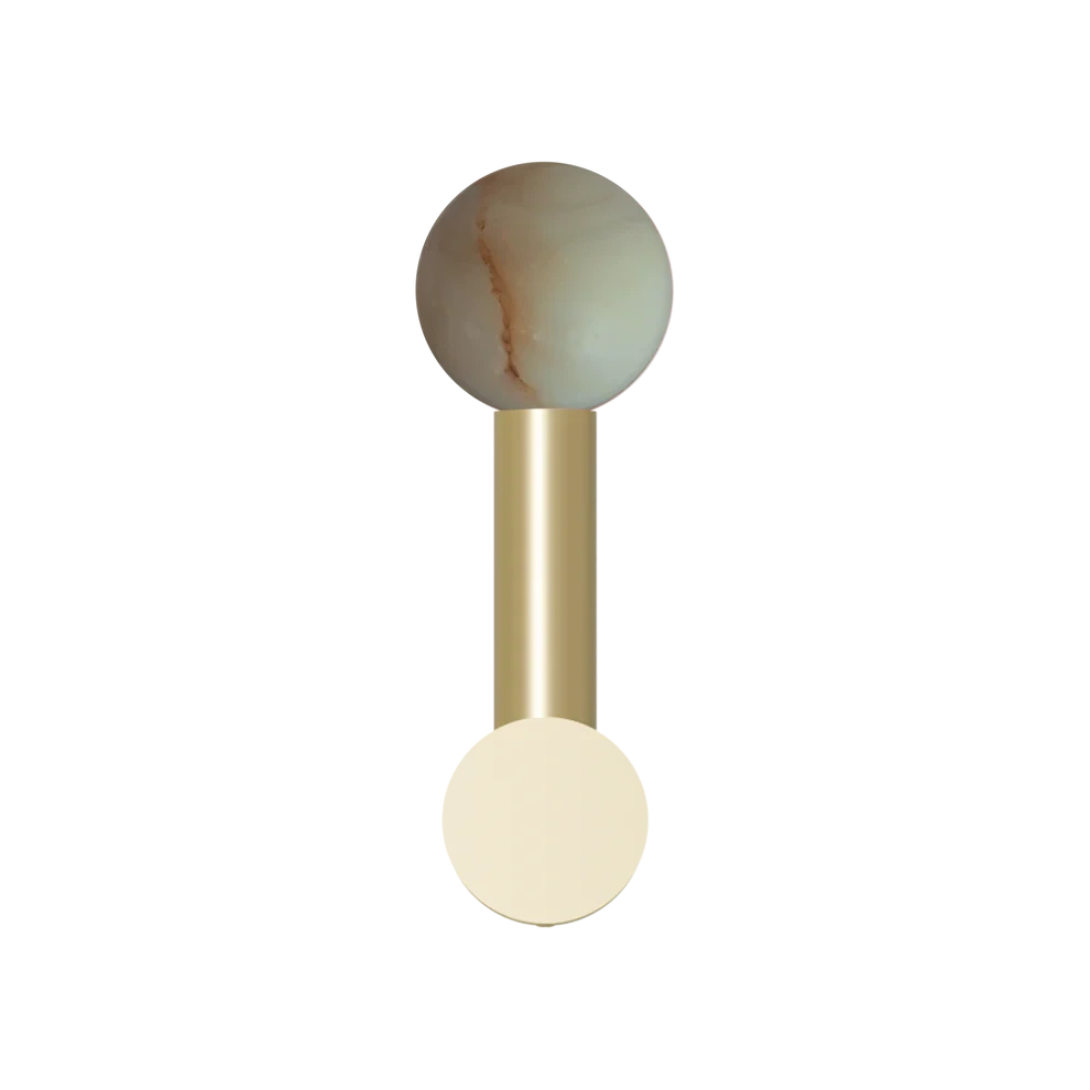 Robin :: Rigoberta Direct Mono Wandleuchte aus goldenem Alabaster, Höhe 28 cm