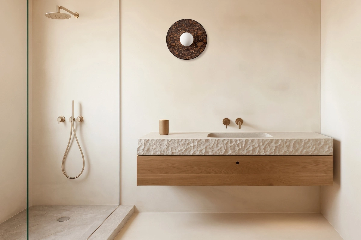 Kaspa :: Legra wall lamp / sconce, width 30 cm, dark brown, IP44