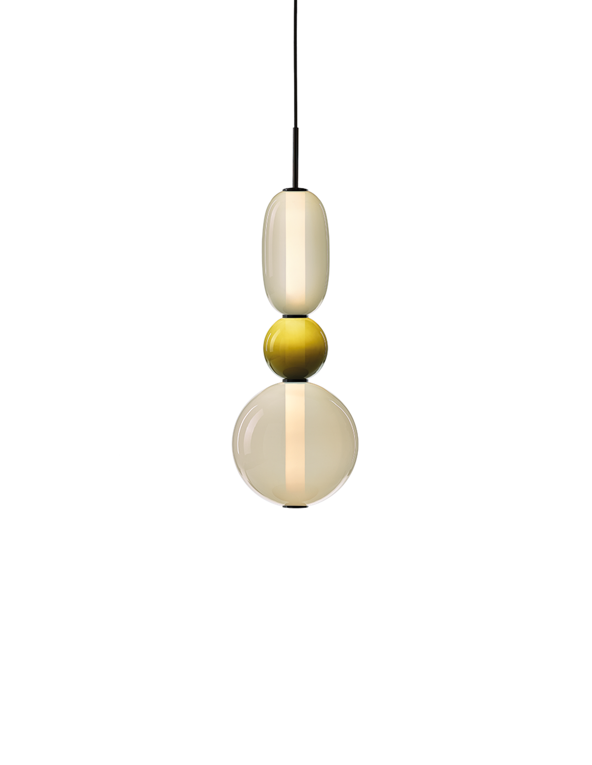 Bomma :: Hängelampe Kristall Pebbles Höhe 79 cm transparent