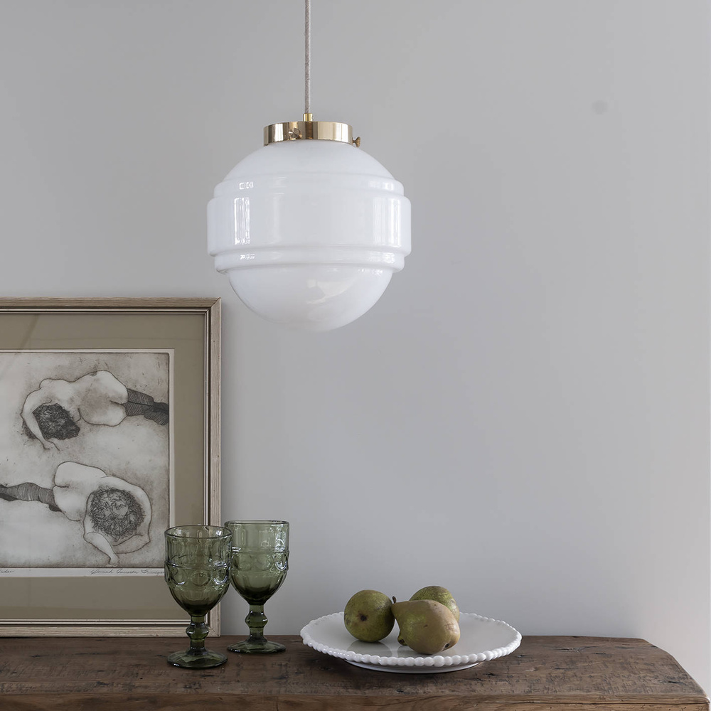 Embassy Interiors :: Glass hanging lamp Saturn white dia. 25 cm