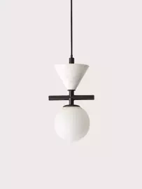 Aromas :: Oneta marble hanging lamp, diameter 10 cm, black and white