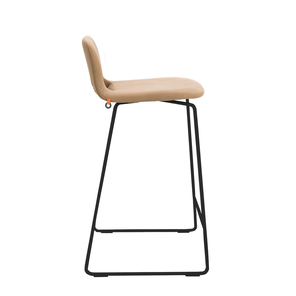 Mobitec :: Pamp C16 upholstered bar stool / stool, height 83 cm, beige, metal legs