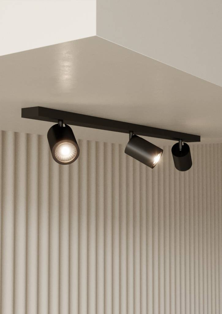 Aromas :: Noon ceiling lamp, 3 spotlights, width 80 cm, black