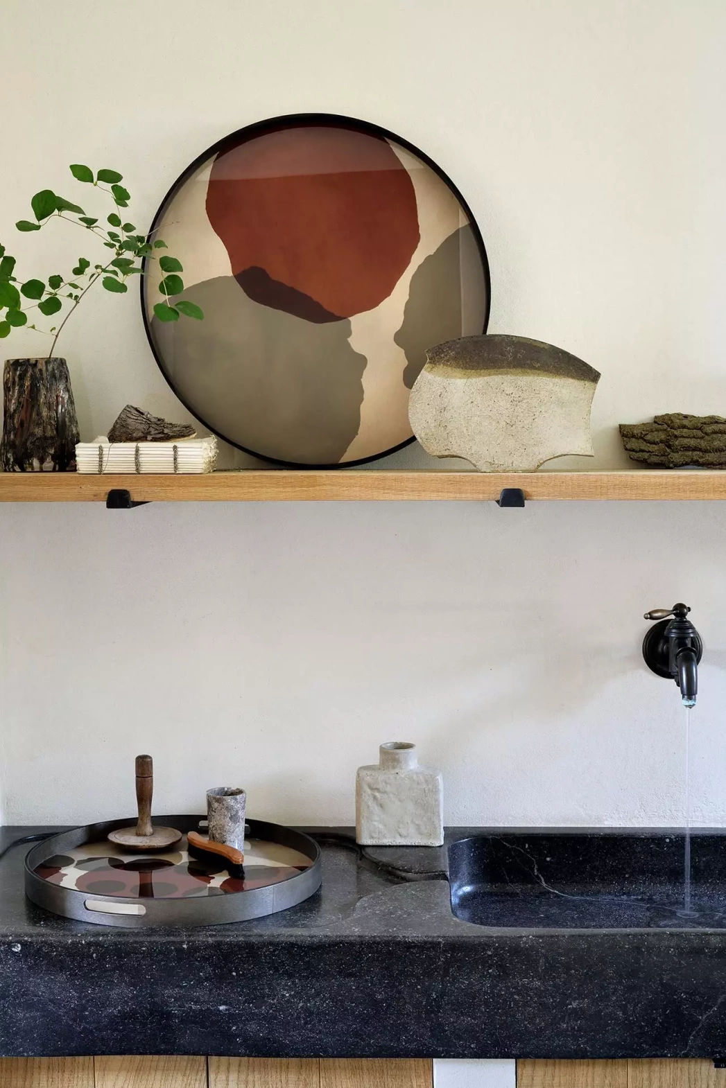 Ethnicraft :: Taca dekoracyjna Overlapping Dots okrągła rozm. L śr. 61 cm