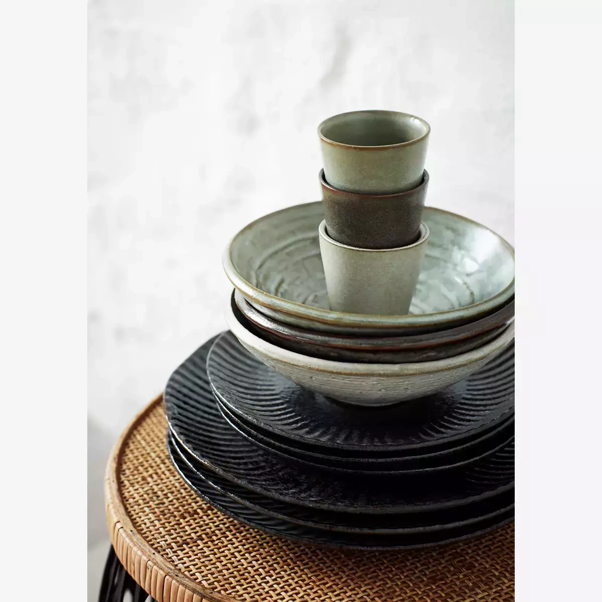 Madam Stoltz :: Zestaw 3 misek z kamionki śr. 19 cm