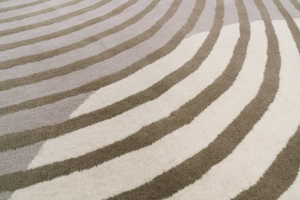 Carpet Decor :: Wave rug, beige and gray, handmade wool and viscose