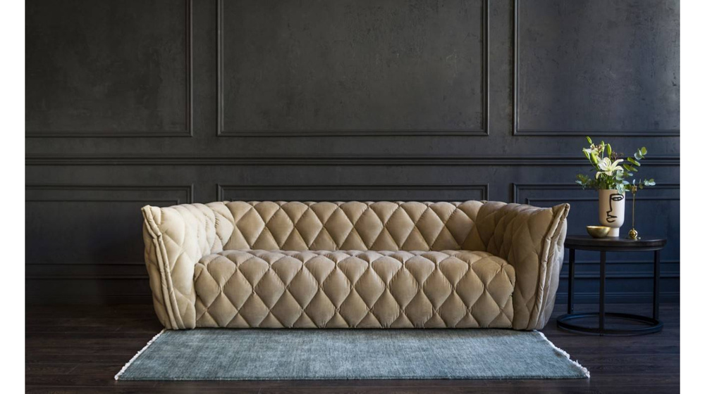 Nordic Line :: Sofa gepolstert Goldy 221x67x99cm beige