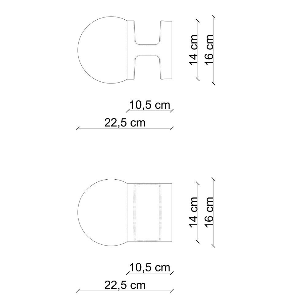 Ferroluce :: Habea Wandleuchte/Wandleuchte, Durchmesser 16 cm, weiß