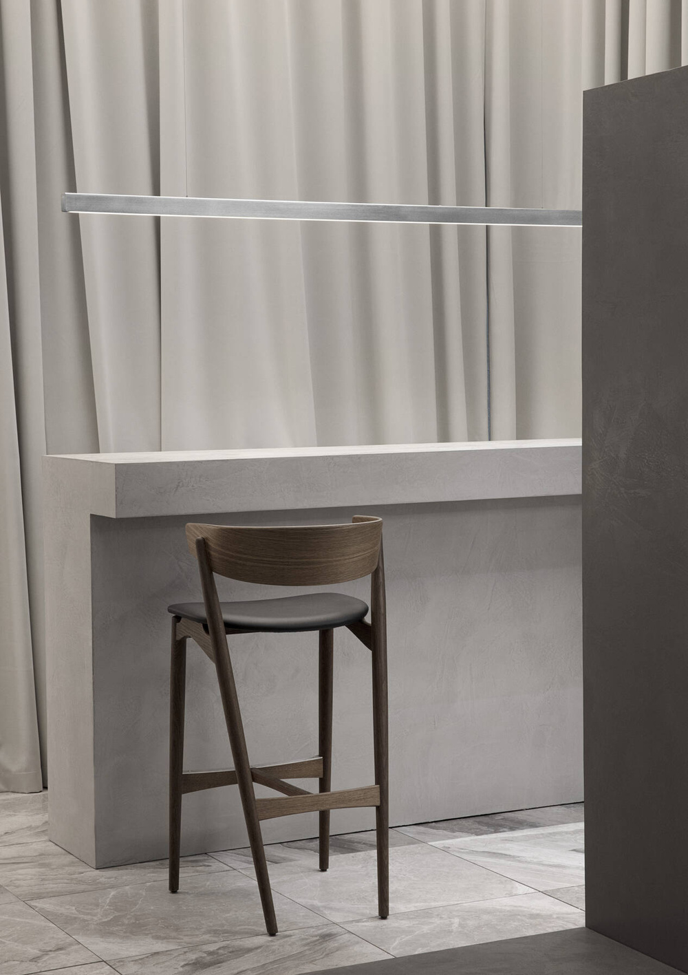 Anour :: Lampa wisząca I-Model Cordless szer. 100 cm szczotkowana stal nierdzewna