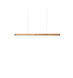 LZF :: I-Line kurze Pendelleuchte, Breite 120 cm, naturbraunes Furnier