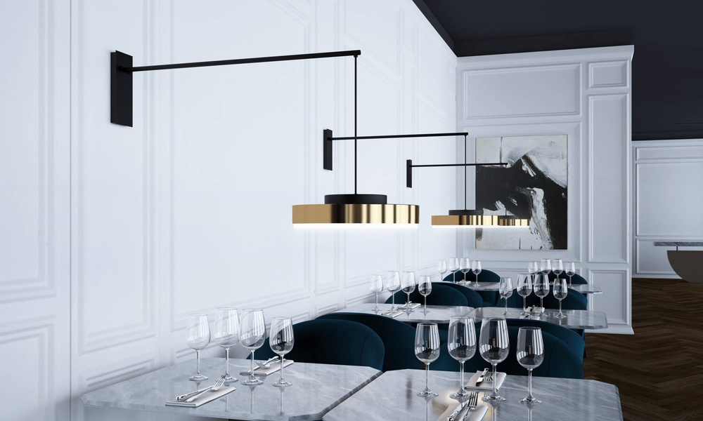 Contardi :: Discus Ap wall lamp/sconce, diameter 20.7 cm, gold and black