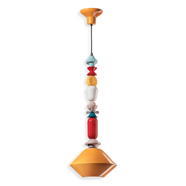 Ferroluce :: Lariat green hanging lamp, height 87 cm