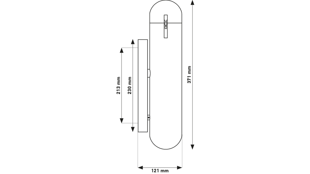 DCW:: ISP links goldene Wandleuchte/Wandleuchte, Höhe 37,1 cm