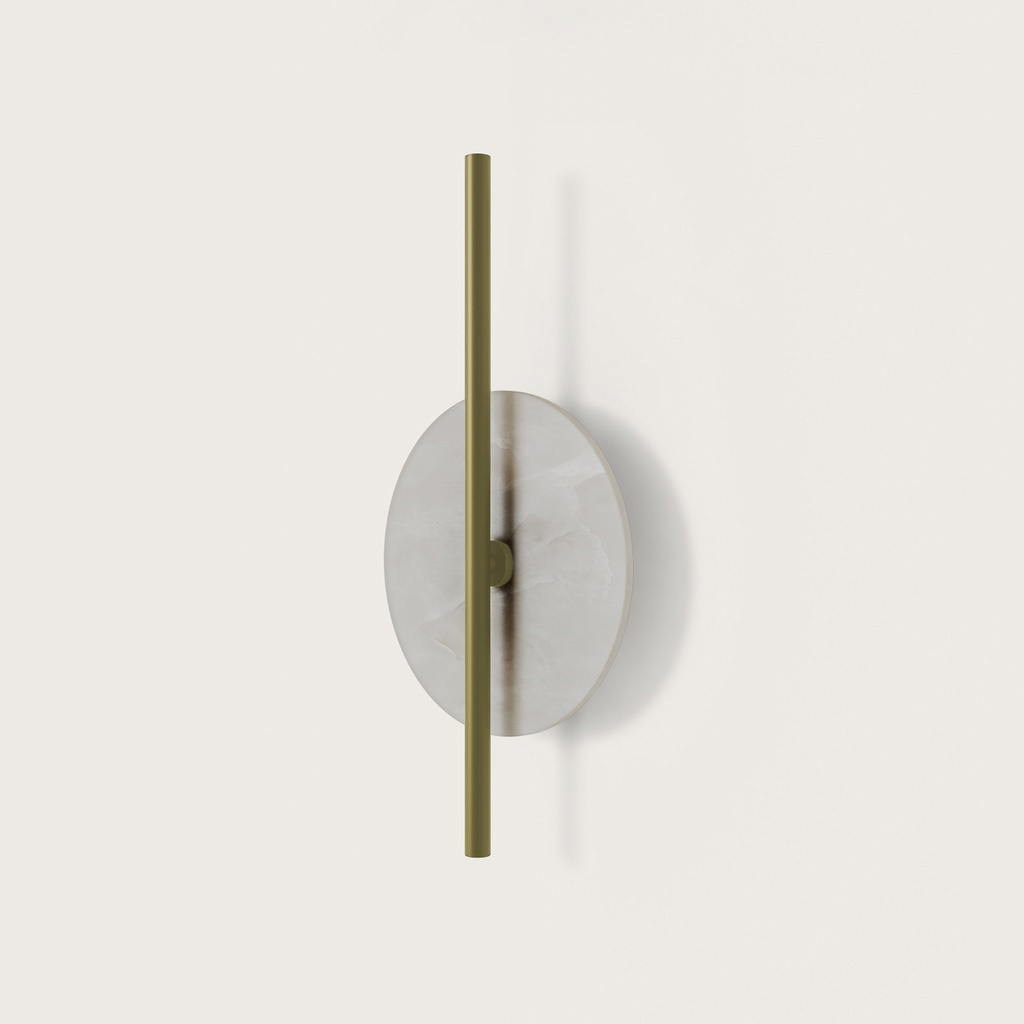 Aromas :: Point wall lamp / sconce, height 60 cm, alabaster / gold