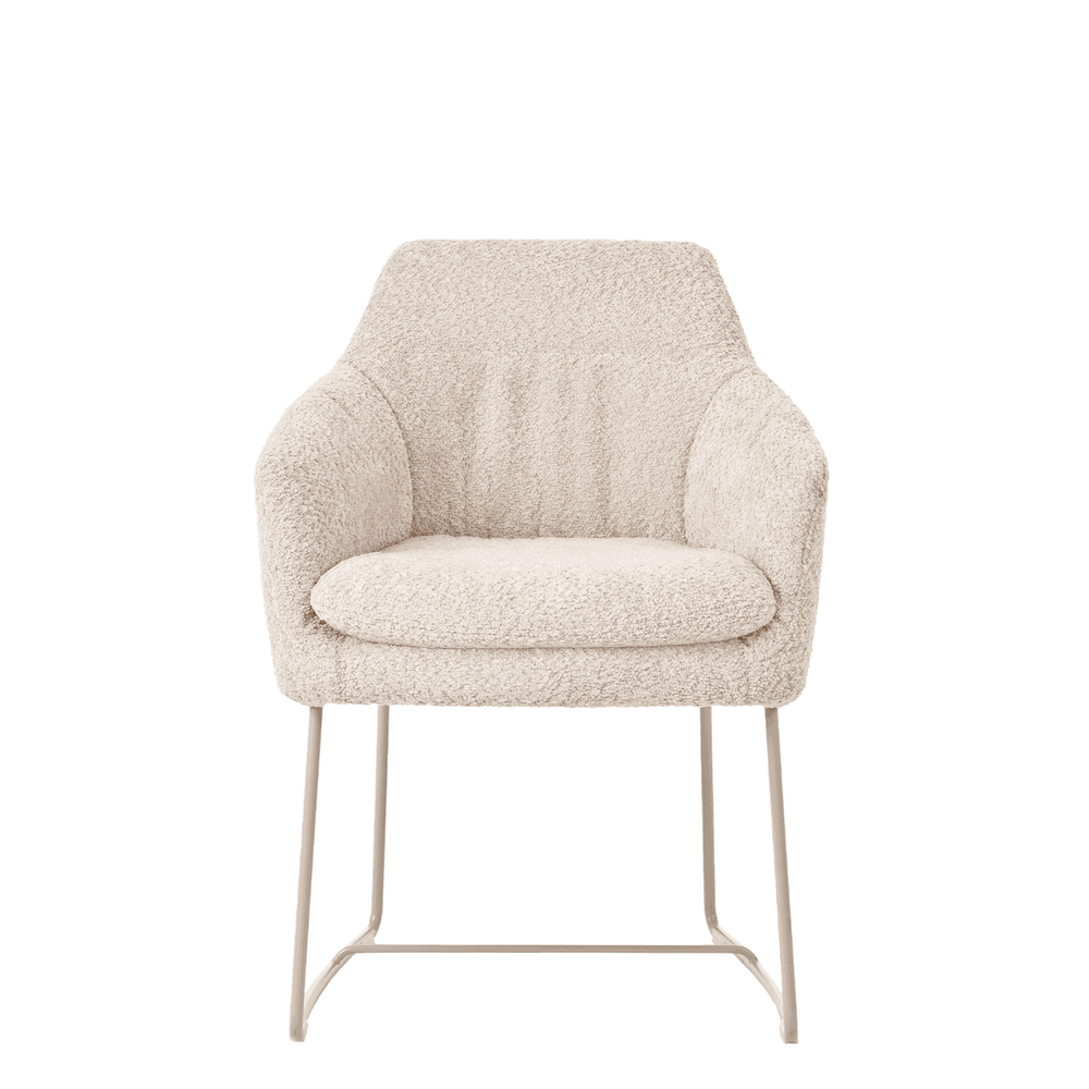 Mobitec :: Saga C04 beige upholstered chair with armrests, width 62 cm