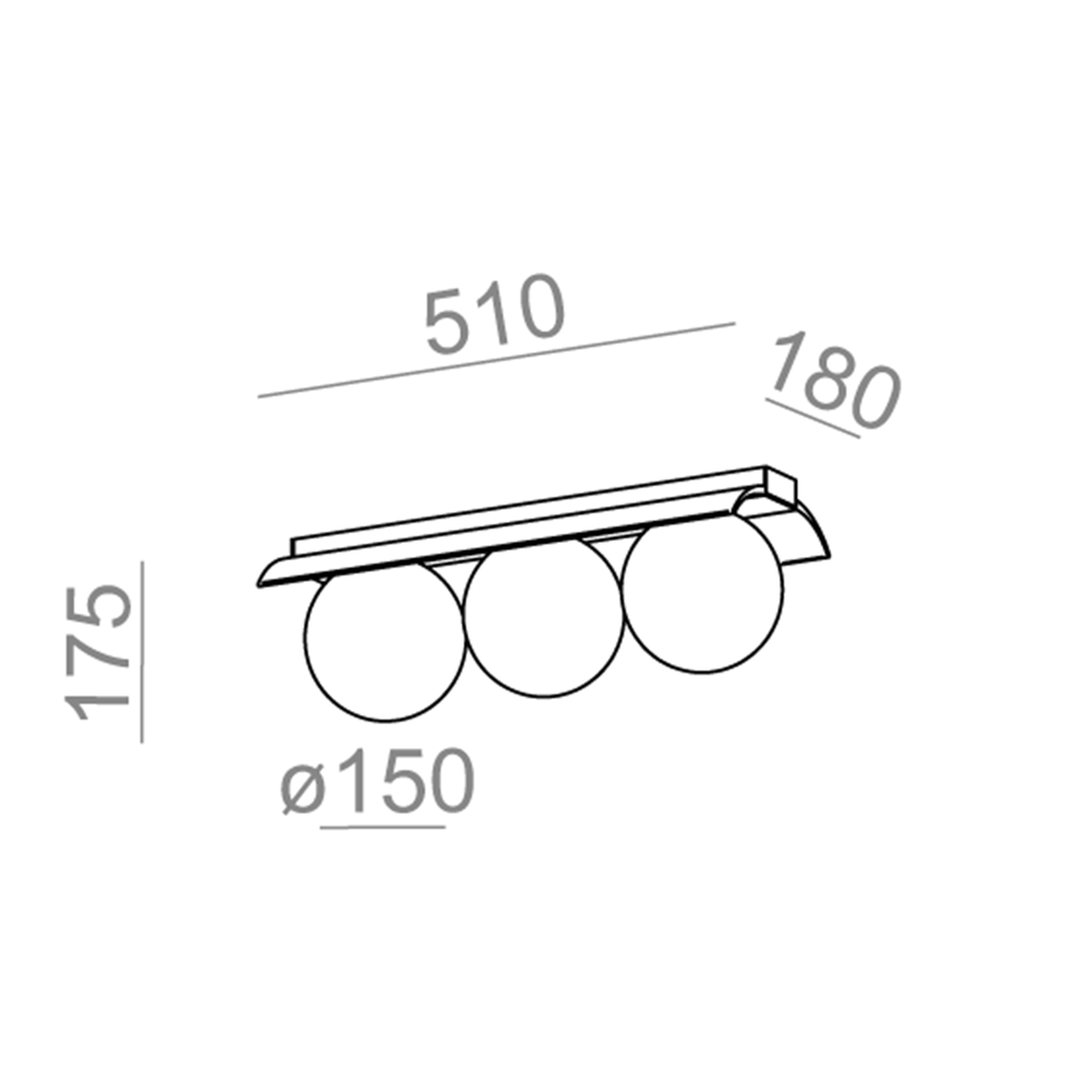 Aqform :: Deckenlampe aus Metall Modern Ball Breite 51 cm weiß