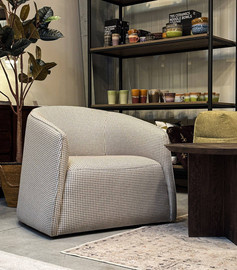 Nordic Line :: Pepi swivel chair, upholstered, width 81 cm, houndstooth