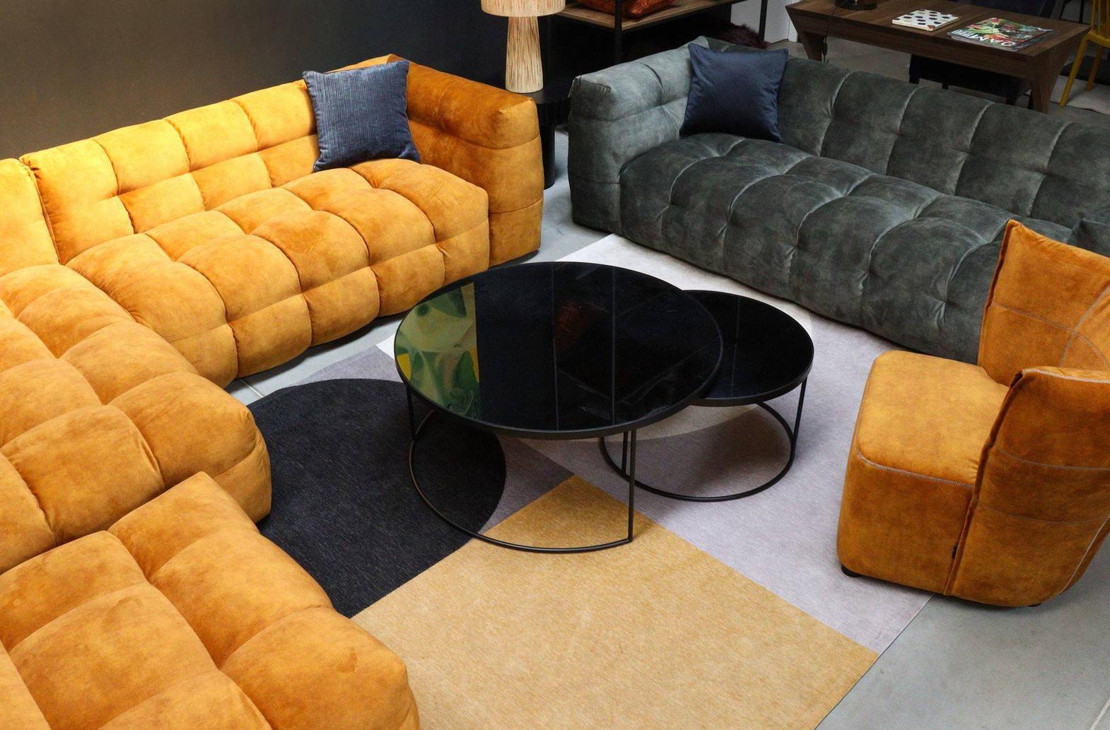 Nordic Line :: Ecksofa / Links gepolstertes Ecksofa Michelle (ehemals Michelin) orange 319x68x170 cm