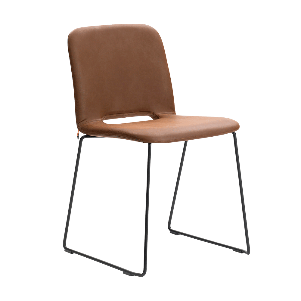 Mobitec :: Pamp C11 upholstered chair, brown, width 50 cm