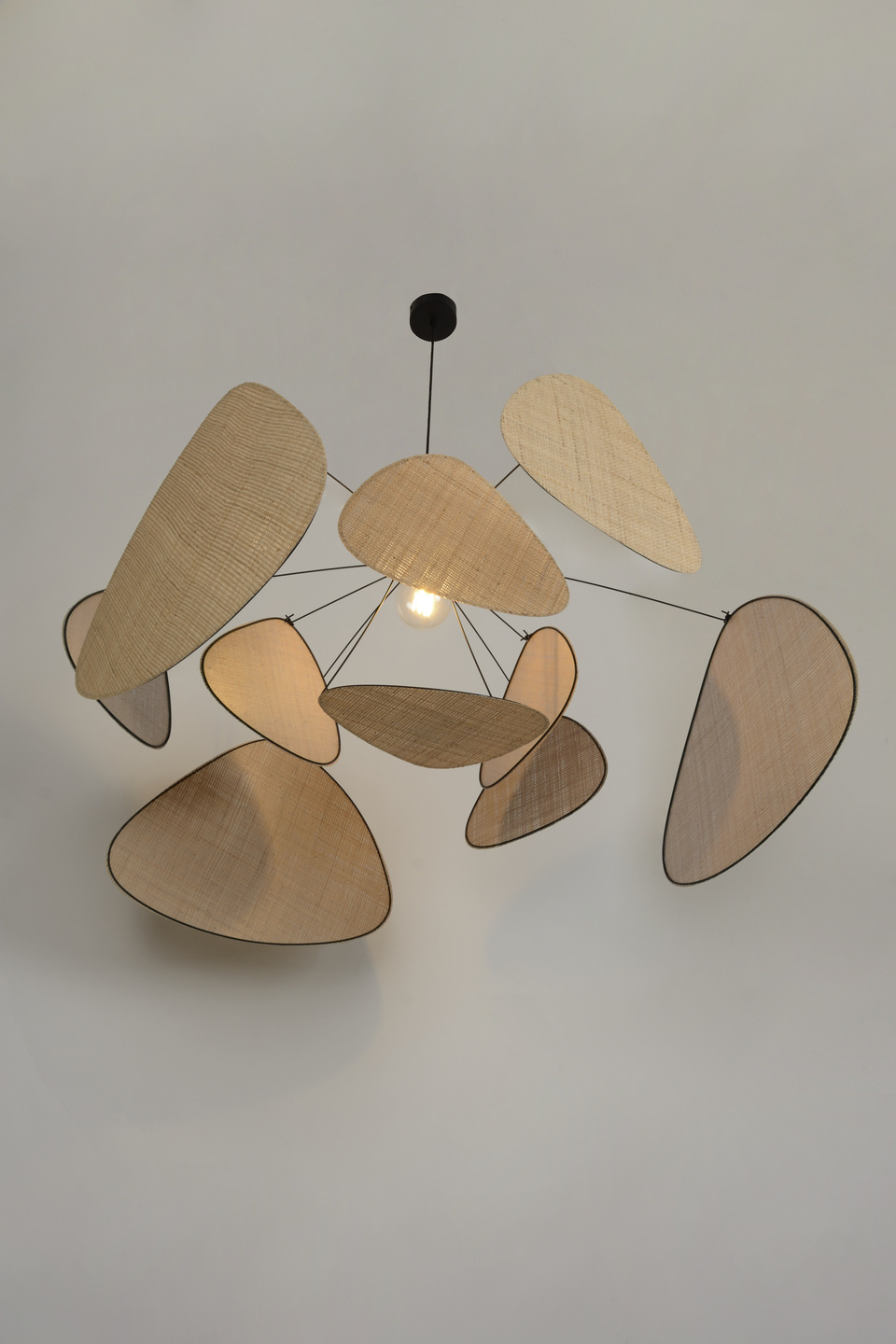 Market Set :: Screen raffia hanging lamp, diameter 110 cm, size XL, beige