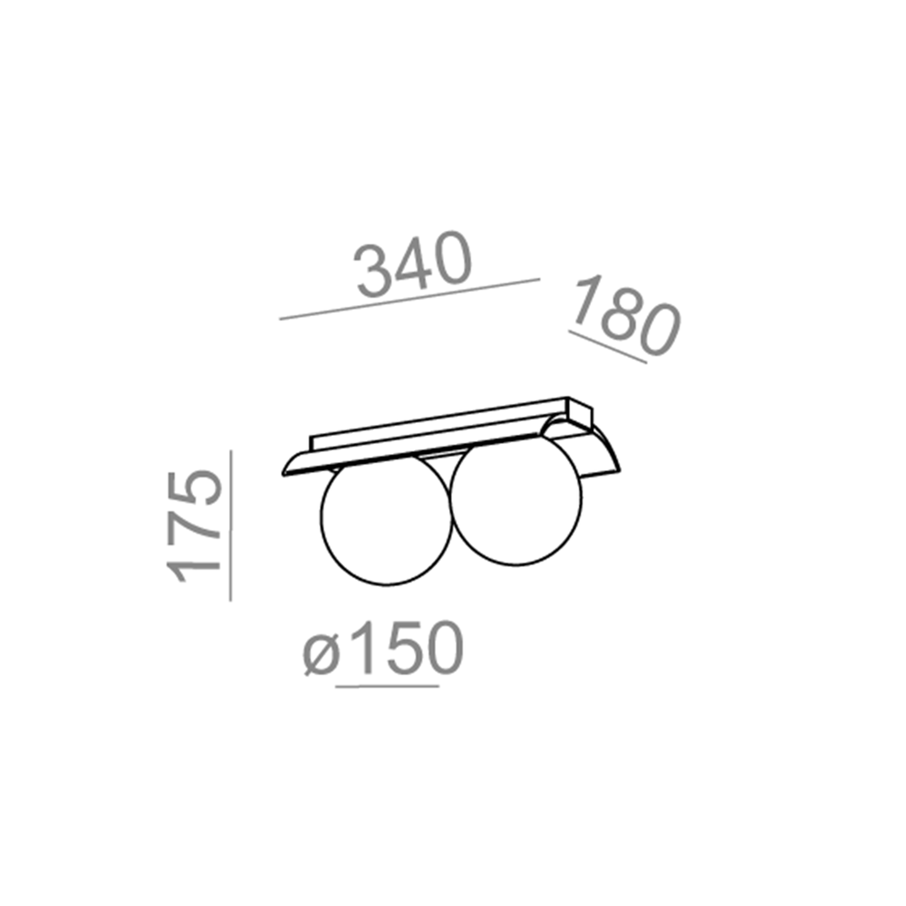 Aqform :: Wall lamp / sconce Modern Ball white shades H: 17,5 cm