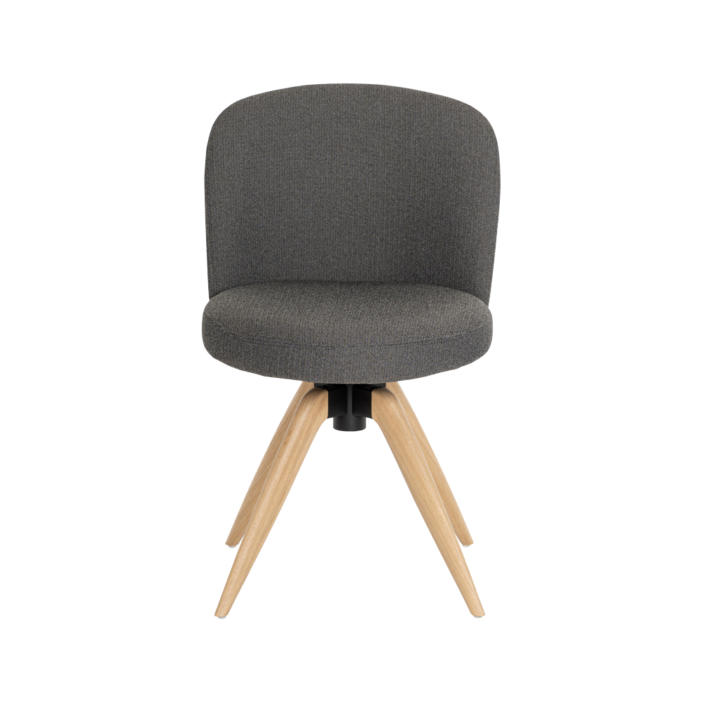 Mobitec :: Neo C05 gray swivel chair on wooden legs, width 51 cm