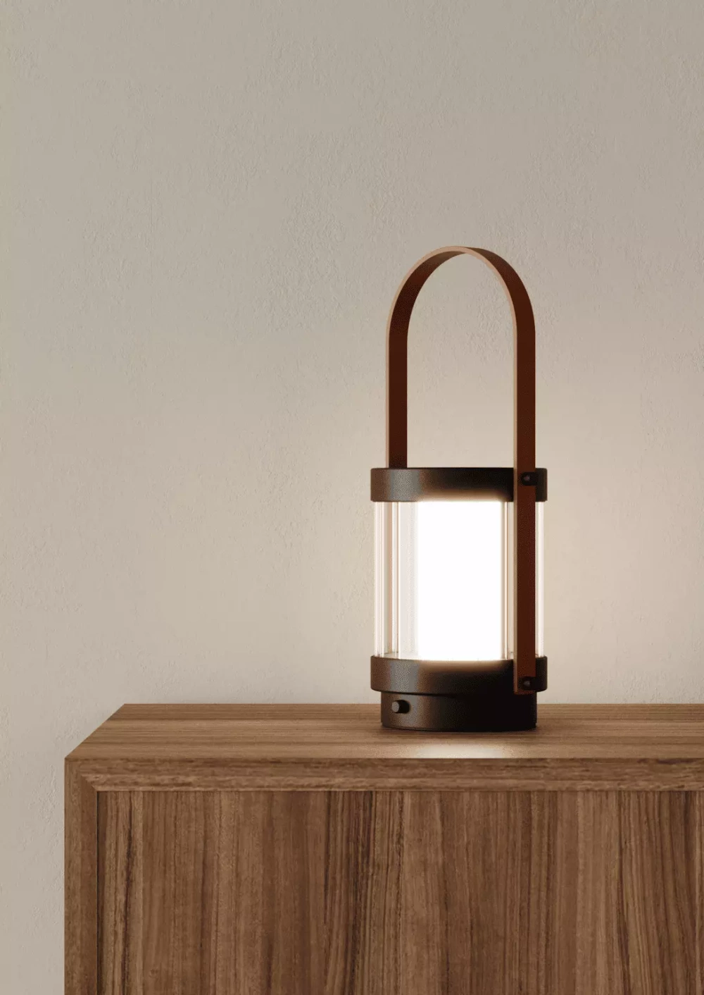 Aromas :: Tragbare Tischlampe Bally, schwarz und braun, Höhe 37 cm