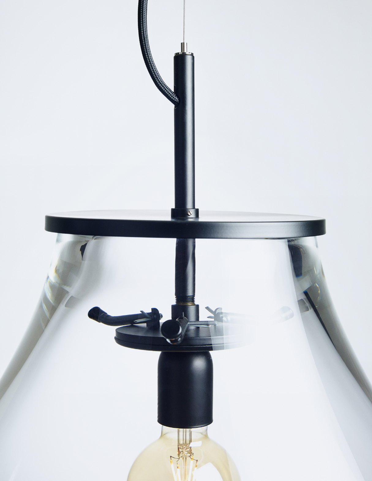 Bomma :: Hanging lamp Tim transparent black H: 63 cm