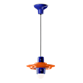 Ferroluce :: Lampa wisząca Voila śr. 28 cm pomarańczowo-niebieska