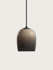 Robin :: Lampa wisząca Bruma śr. 19 cm dymione szkło / ostrygowe wnętrze