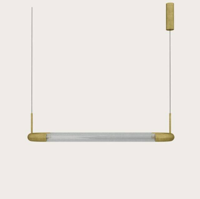 Aromas :: Iman oval hanging lamp, width 112 cm, gold